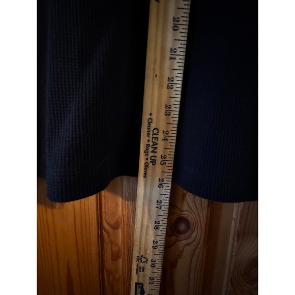 Sundance Black Floral Embroidered Thermal Waffle Knit Top Velvet Cuff M - Picture 8 of 9